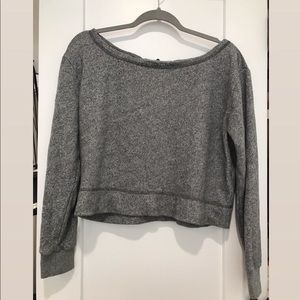Abercrombie & Fitch soft cropped grey sweater